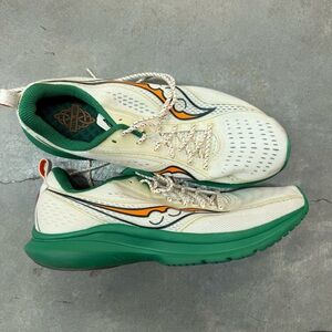 Saucony Green and Cream Running Shoes